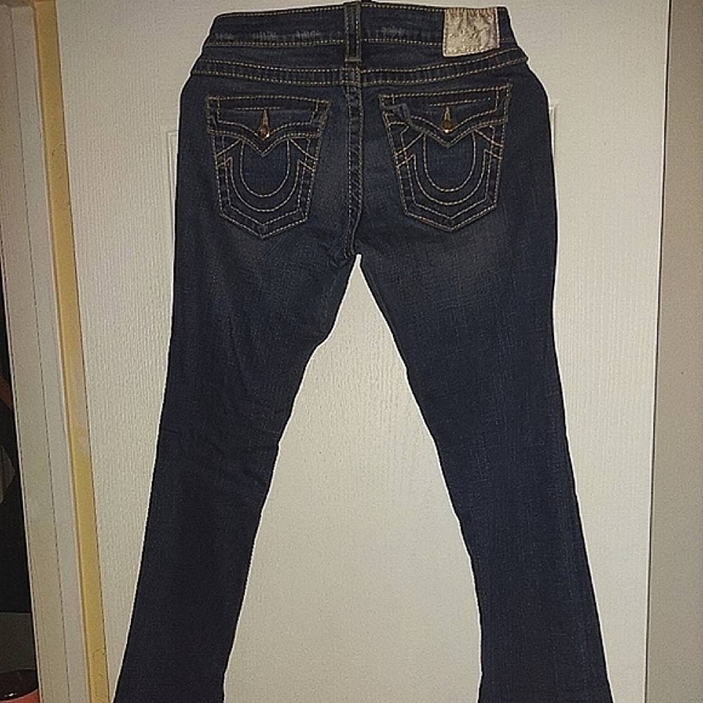 TRUE RELIGION SPARKLING BUTTONS BOOT CUT JEANS